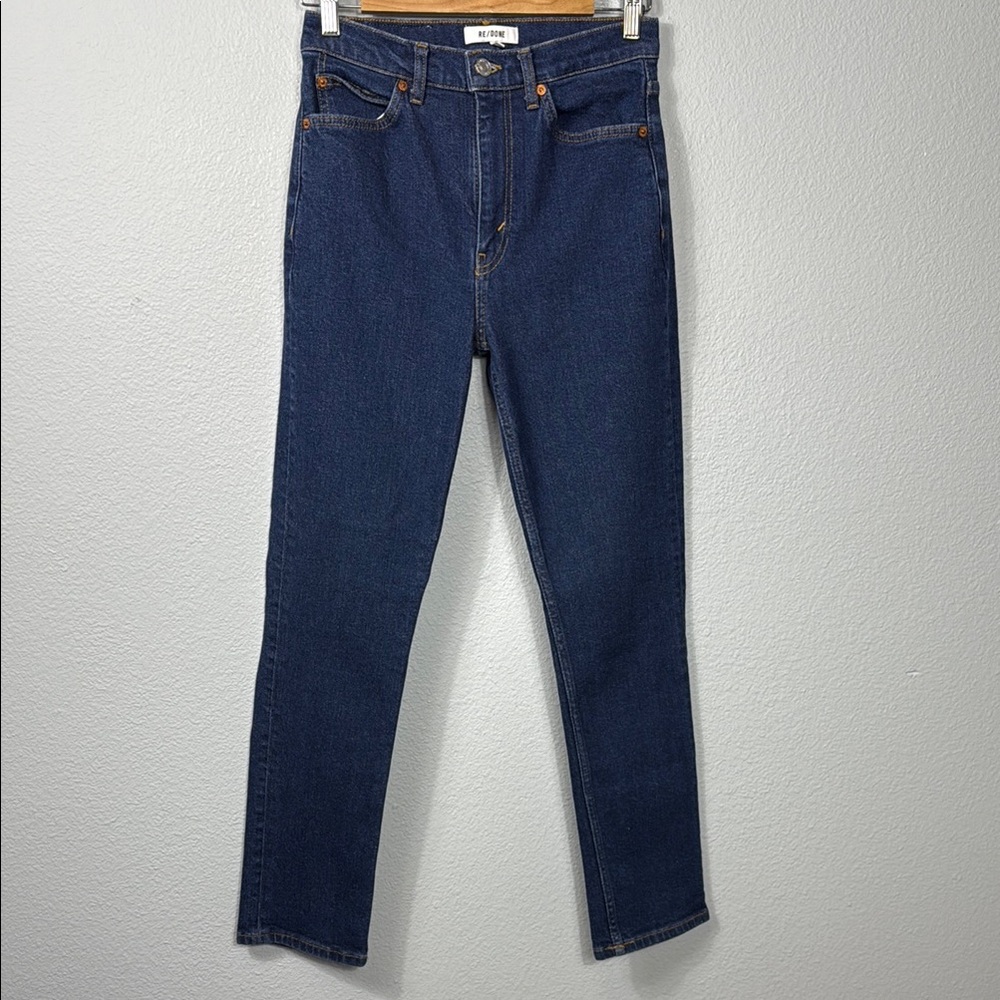 RE/DONE 70's Straight Dark Wash Denim Jeans - Picture 5 of 9